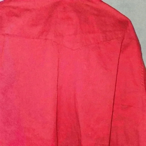 Wrangler Mens Red Button Up Dress Shirt Size 17 x 34 - Picture 9 of 10
